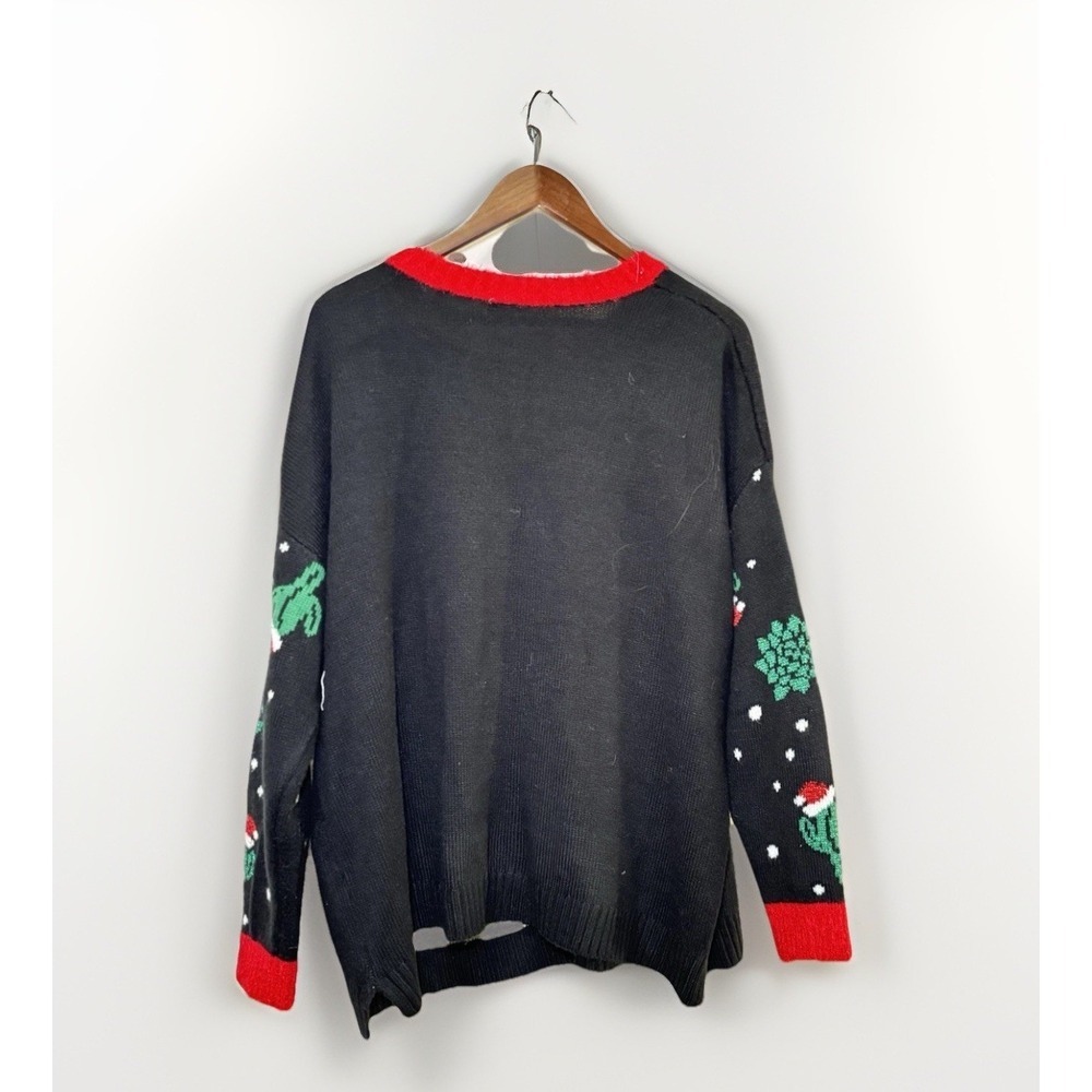 Holiday Time "Happy Llama Days" Black Christmas sweater Size  2X 20W-22W - Picture 3 of 10